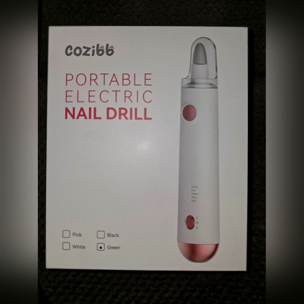 Cozibb Portable Electric Nail Drill Rechargeable Manicure Pedicure Kit Green